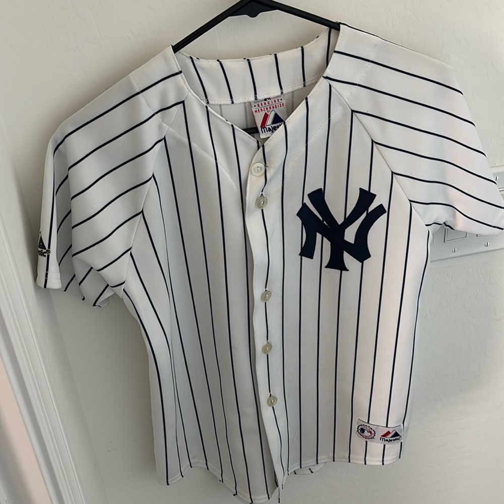 New York Yankees (NYY) MLB Home Pinstripe Jersey - Size Youth Medium